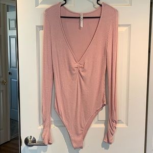 Peach Free People Bodysuit